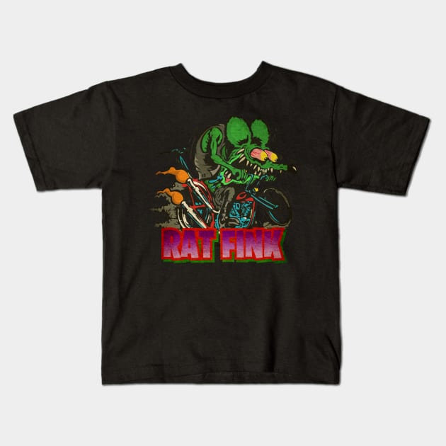 Classic Rat Fink Kids T-Shirt by Badganks